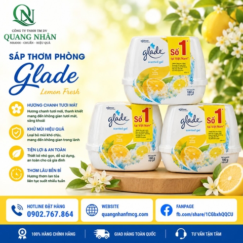 BỘ ĐÔI SÁP THƠM GLADE - HƯƠNG CHANH 180Gx2 / 6 pack