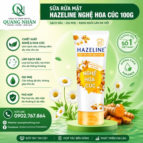 SỮA RỬA MẶT HAZELINE NGHỆ HOA CÚC 100GX24