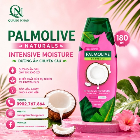 DẦU GỘI CHAI PALMOLIVE DƯỠNG ẨM BỔ SUNG 180ML x 24 CHAI