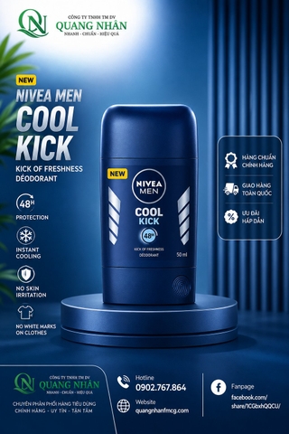 83139- Sáp Ngăn Mùi NIVEA MEN Cool Kick Mát Lạnh (50 ml) x 15 chai
