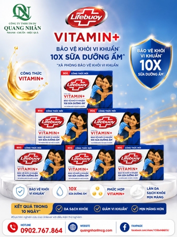 XÀ BÔNG CỤC LIFEBUOY CHĂM SÓC DA   72 CỤC X 90G