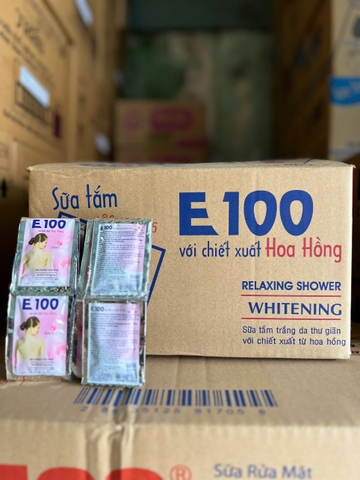SỮA TẮM DÂY E100 12 GÓI CHIẾT XUẤT HOA HỒNG X 60 DÂY