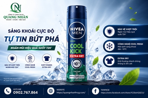 83165 Nivea Xịt ngăn mùi NAM Mát Lạnh (GREEN) 150ML x 12 CHAI