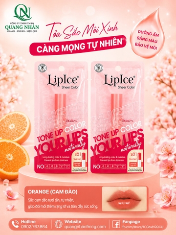 Son Dưỡng Môi LIPICE SHEER COLOR Oranges peaches ( cam đào ) 2.4 G X 50 cây