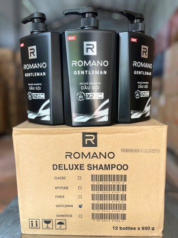 Dầu gội Romano Gentleman 650g ( màu đen )  X 12 CHAI