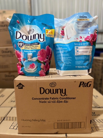 Nước xả vải Downy hương nắng mai túi 3 lít x 4 Túi