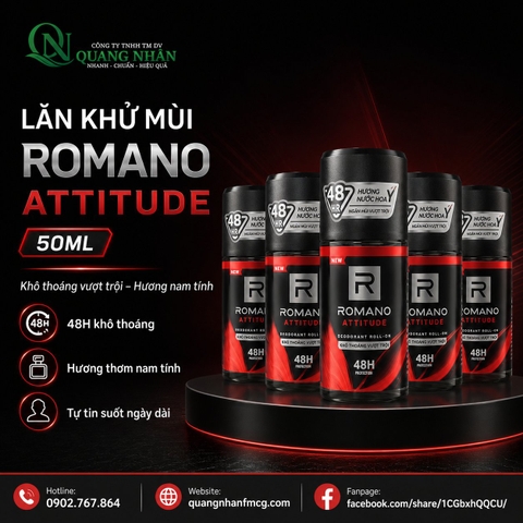 LĂN KHỬ MÙI ROMANO ATTITUDE 50ML x 24 CHAI