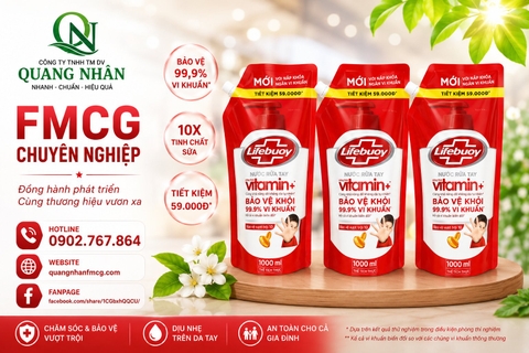 NƯỚC RỬA TAY LIFEBUOY BẢO VỆ VƯỢT TRỘI TÚI 1KG x 12 túi