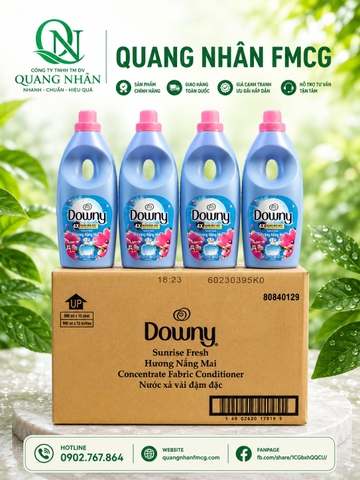 Nước Xả Vải Downy chai Nắng Mai 900ml x 12 Chai
