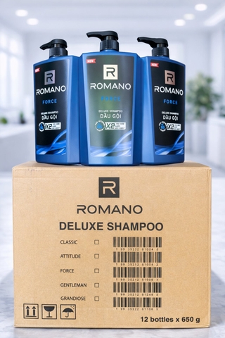 DẦU GỘI ROMANO FORCE 650ML ( xanh dương ) X 12 CHAI