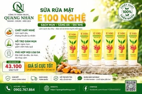 SỮA RỬA MẶT E100 NGHỆ 100G x 60 tuýp
