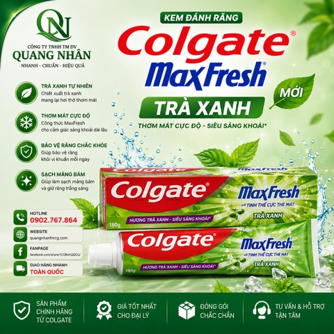 KEM ĐÁNH RĂNG COLGATE MAXFRESH TRÀ XANH 180G x 36 ỐNG