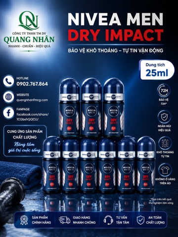 81617 LĂN NGĂN MÙI NAM NIVEA KHÔ THOÁNG 25ML  x 30 CHAI