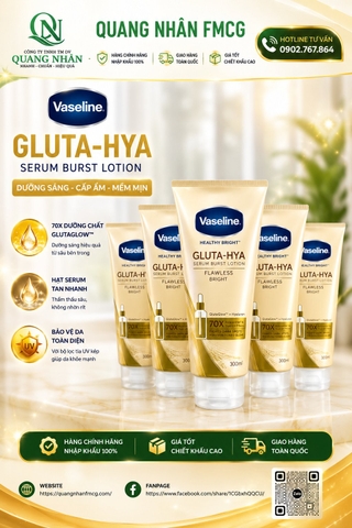 SỮA DƯỠNG THỂ VASELINE FLAWLESS BRIGHT 70X ( TRẮNG ) 300ML x 12 TUÝP