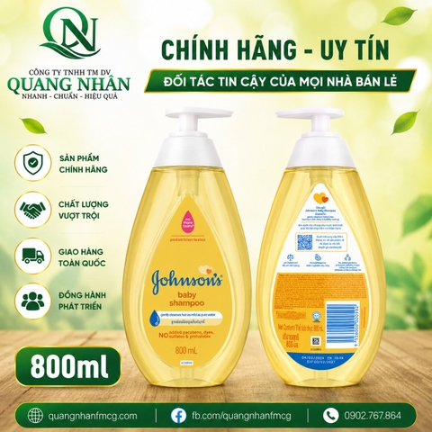 Dầu gội baby Johnson dịu nhẹ cho bé 800ml x 12 chai