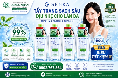 Nước Tẩy Trang Senka FRESH Anti Shine 400ml x 18 chai