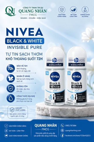 82234 LĂN NGĂN MÙI NỮ NIVEA GIẢM Ố VÀNG NIVEA 50ML x 24 CHAI