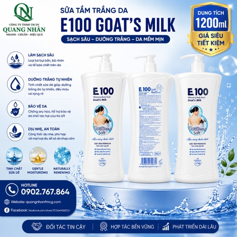 SỮA TẮM E100 SỮA DÊ 1200ML x 8 chai