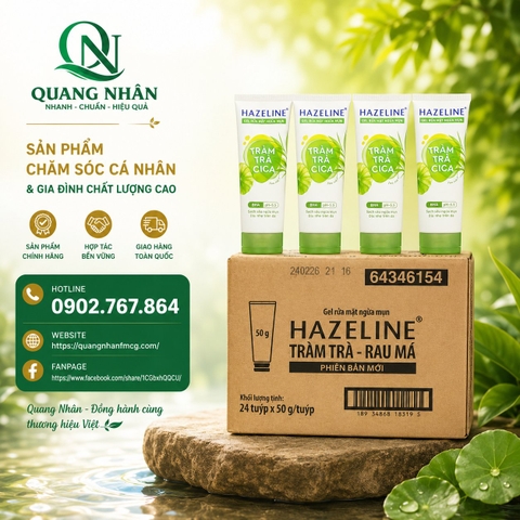 GEL RỬA MẶT HAZELINE TRÀM TRÀ CICA 50G X 24 tuýp