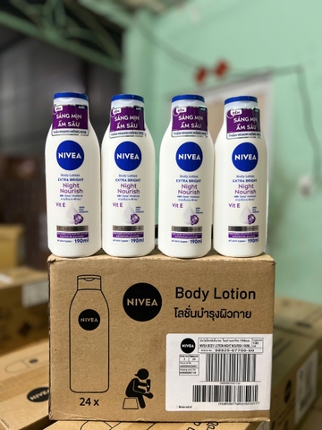 98925 SỮA DƯỠNG THỂ DƯỠNG TRẮNG DA BAN ĐÊM 190ML ( TÍM ) x 24 CHAI