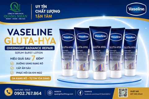 SỮA DƯỠNG THỂ VASELINE OVERNIGHT BAN ĐÊM XANH 70X 300ML x 12 CHAI