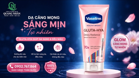 SỮA DƯỠNG THỂ VASELINE DEWY RADIANCE 70X (HỒNG)  300ML X 12 Tuýp