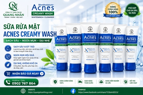 KEM RỬA MẶT ACNES SẠCH SÂU DƯỠNG TRẮNG NGỪA MỤN 100G X 20 TUÝP ( xanh dương )