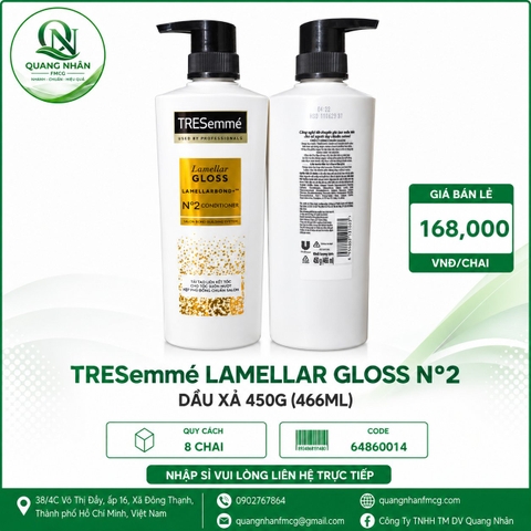 DẦU XẢ TRESEMME LAMELLAR GLOSS 450G X 8 CHAI
