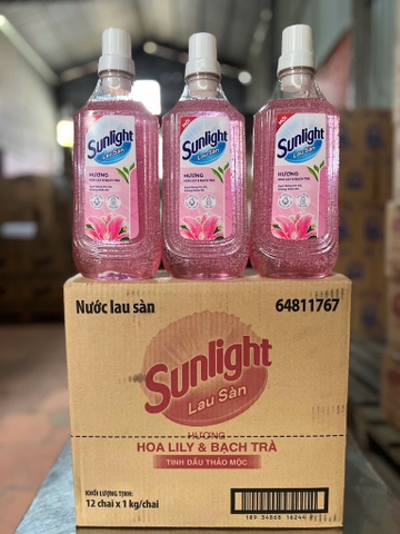 NƯỚC LAU SÀN SUNLIGHT TINH DẦU THẢO MỘC LILY HƯƠNG THẢO RE0121 1KG x 12 chai