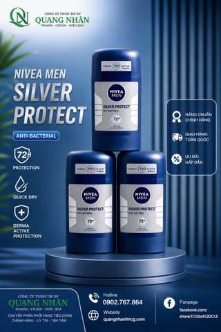 83181- Sáp Ngăn Mùi NIVEA MEN Phân Tử Bạc (50 ml) x 15 chai