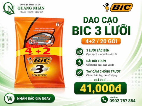 DAO CẠO BIC 3 LƯỠI 4+2 * 20 GÓI