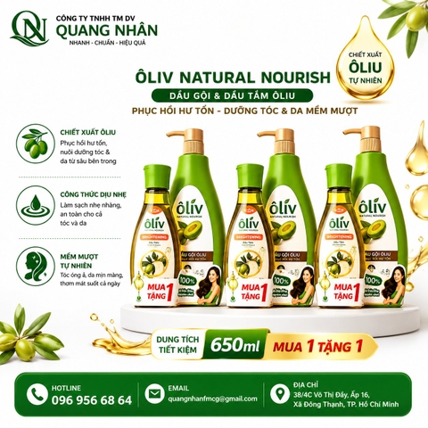 DẦU GỘI ÔLIV PHỤC HỒI HƯ TỔN 650ML+ DT 250ML) x 12 BỘ /THÙNG