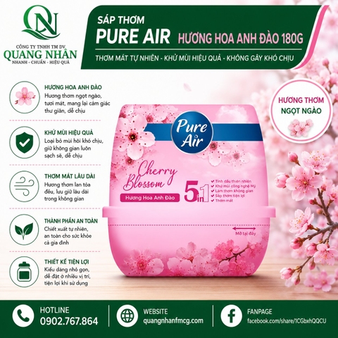 Sáp thơm Pure Air hương hoa anh đào 180GX20