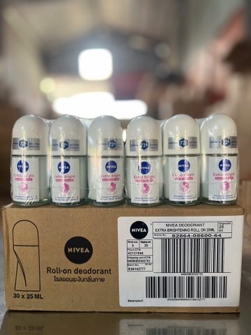82864 LĂN NGĂN MÙI NỮ NIVEA Sáng mịn tối ưu 25ML  x 30 CHAI