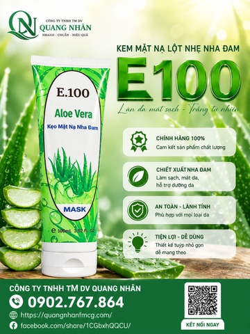 KEO LỘT E100 NHA ĐAM LỚN 100G x 60 tuýp