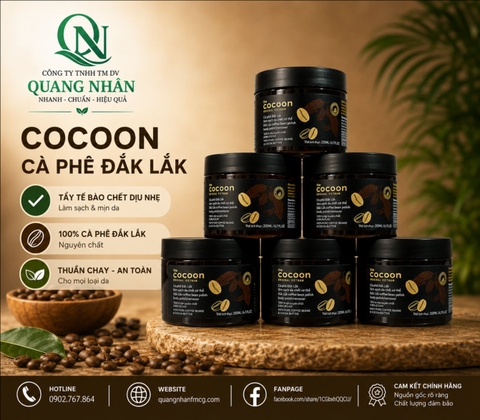 Cà phê Đắk Lắk làm sạch da chết cơ thể cocoon 200ml x 30 hủ