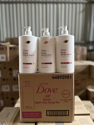 DẦU GỘI DOVE NGĂN GÃY RỤNG TÓC MÀU HỒNG 880G X 8 CHAI