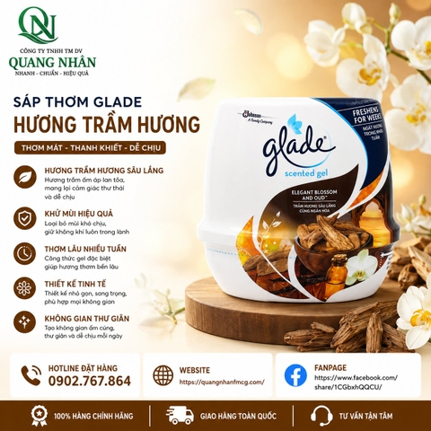 SÁP THƠM GLADE - H.TRÀM HƯƠNG 180G x 12 cục