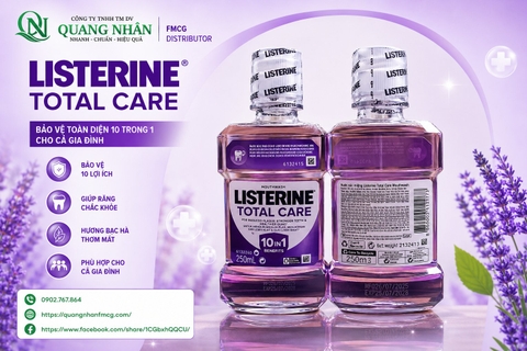 Nước súc miệng Listerine Total Care Mouthwash chăm sóc toàn diện 10in1 250ml * 8 chai / Thùng