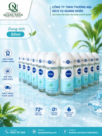 83754 LĂN NGĂN MÙI NỮ NIVEA TƯƠI MÁT 50ML x 24 CHAI