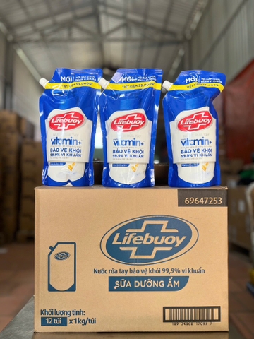 SỮA TẮM LIFEBUOY SỮA DƯỠNG ẨM TÚI 1KG x 12 túi