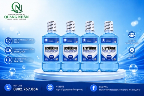 Nước Súc Miệng LISTERINE Tartar Protection Giảm Mảng Bám (Chai 250ml) *24 chai / Thung