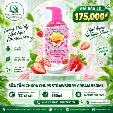 Sữa tắm hương dâu 550ml hiệu TAKE & CARE X 12 CHAI