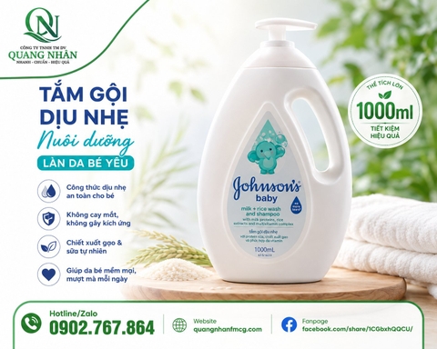 Sữa Tắm baby Johnson's sữa và gạo 1000ML x 12 chai