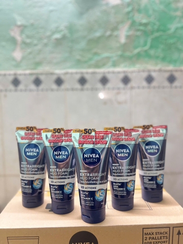83981 SỮA RỬA MẶT NIVEA NAM EXTRA BRIGHT MUD 100G +50G x 24 CHAI