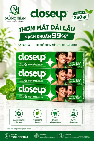 KEM ĐÁNH RĂNG CLOSEUP BẠC HÀ THE MÁT 230G x 36 ỐNG