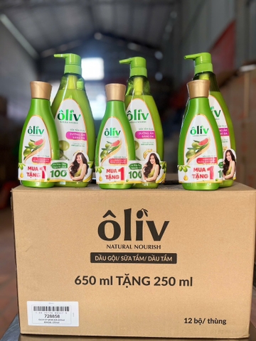 SỮA TẮM ÔLIV DƯỠNG ẨM SÁNG DA 650ML+1 TÚI ST DASD 350ML) X 6 BỘ