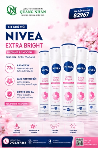 82967 -1 XỊT NGĂN MÙI NIVEA NỮ Sáng Mịn Tối Ưu 150ML x 12 CHAI