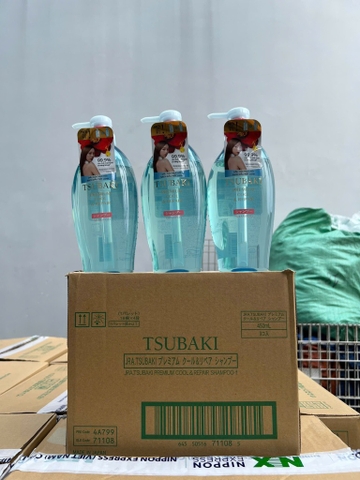 DẦU GỘI TSUBAKI XANH 490ML X 9 CHAI