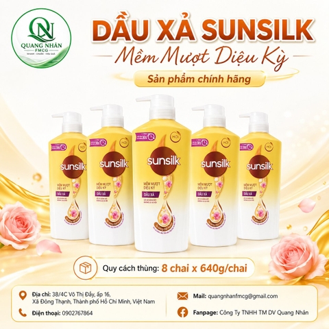 DẦU XẢ SUNSILK MỀM MƯỢT DIỆU KỲ 640g/8 Chai